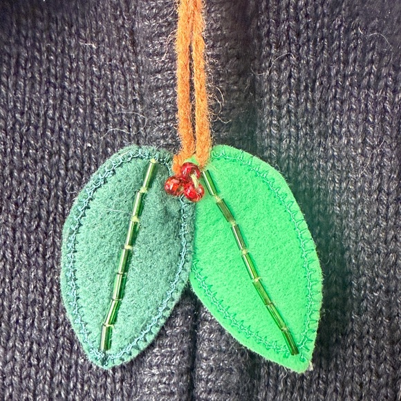 Sarah Bentley Christmas Zip Up Cardigan Trees Gifts Beads Embroidered Medium - Picture 4 of 10